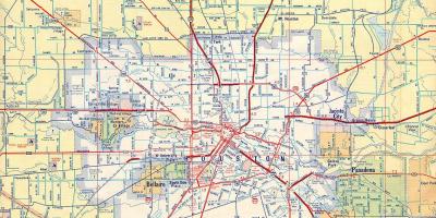 Kaart van Houston snelwegen