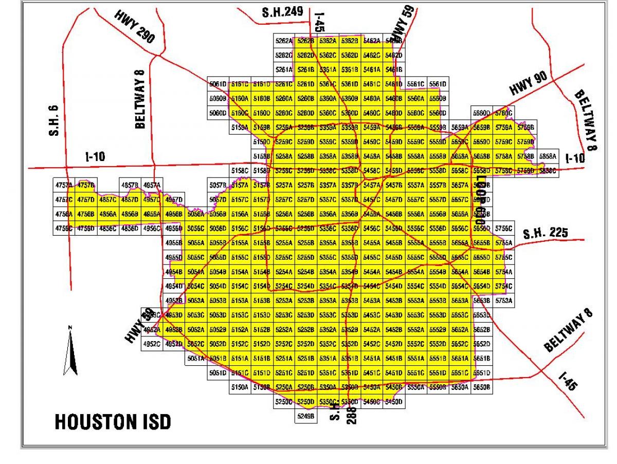Houston area school district kaart