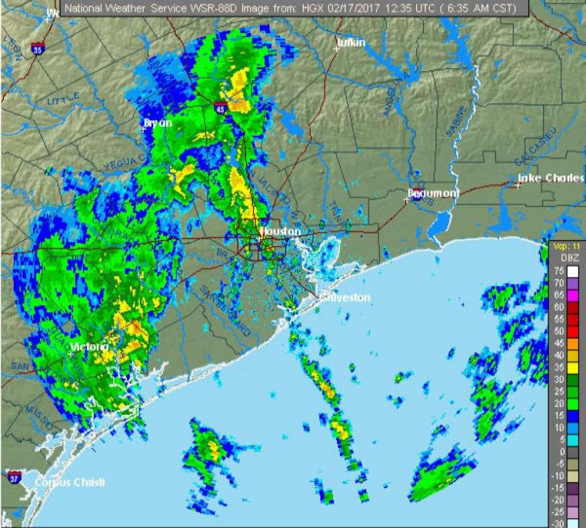 regen kaart Houston