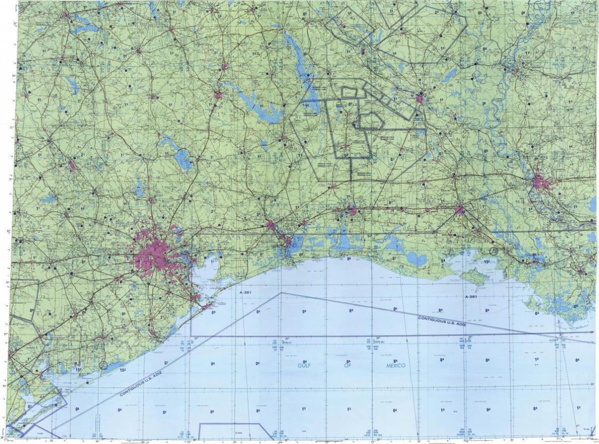 topografische kaart van Houston