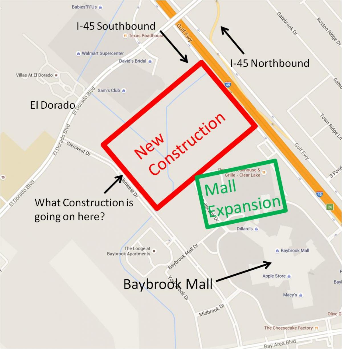kaart van winkelcentrum Baybrook