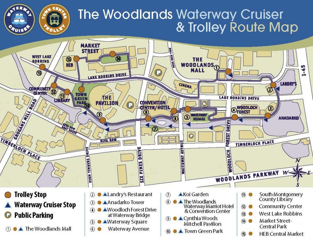 het Woodlands mall kaart