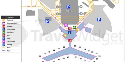 Kaart van de luchthaven van Houston