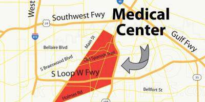 Kaart van Houston medical center